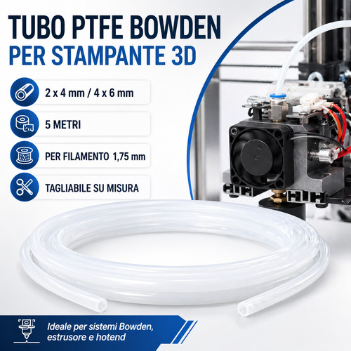 Tubo ptfe teflon bowden - tubo,